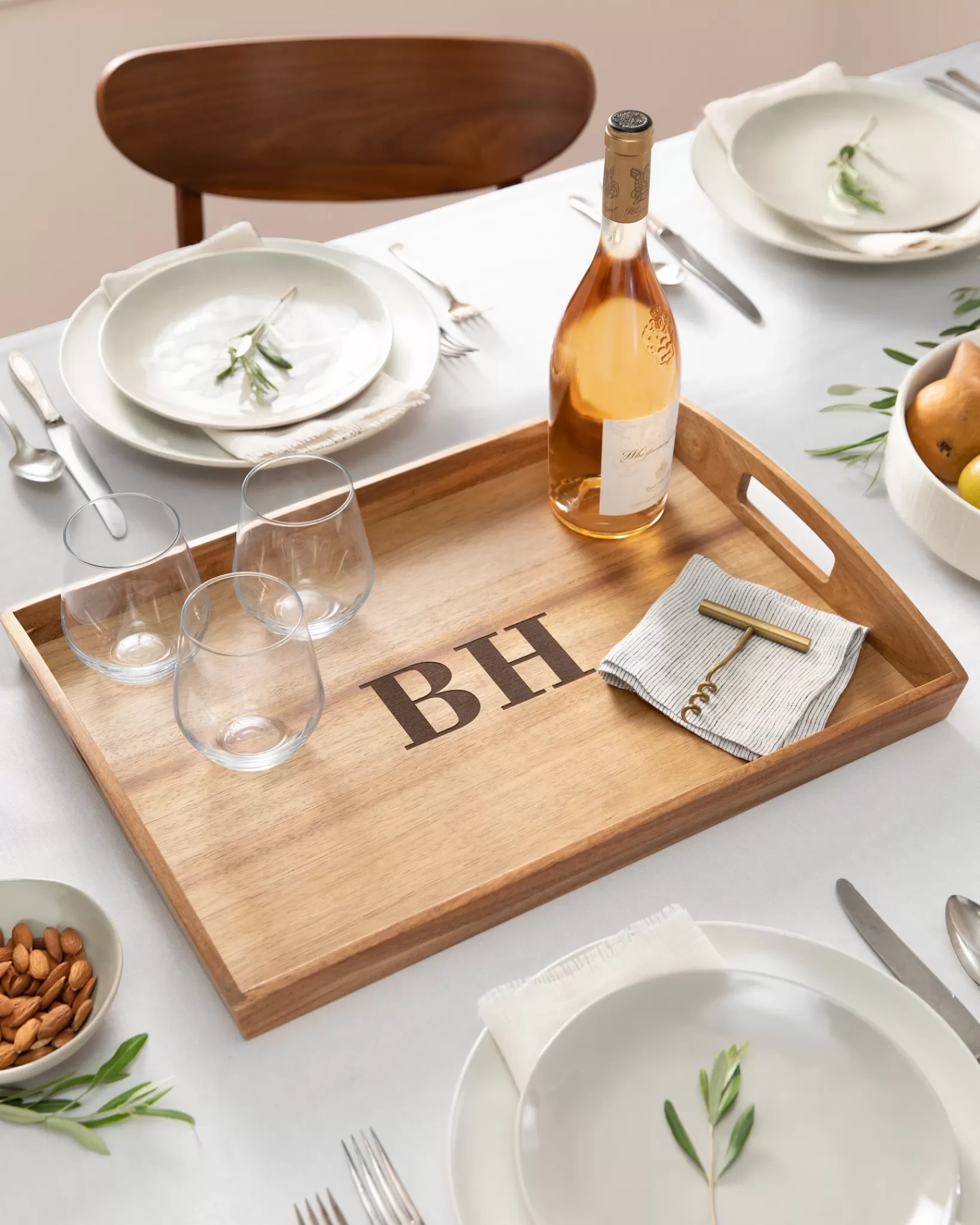 Discount Acacia Wooden Serving Trays Platters & Drinkware | Personalized Christmas Décor