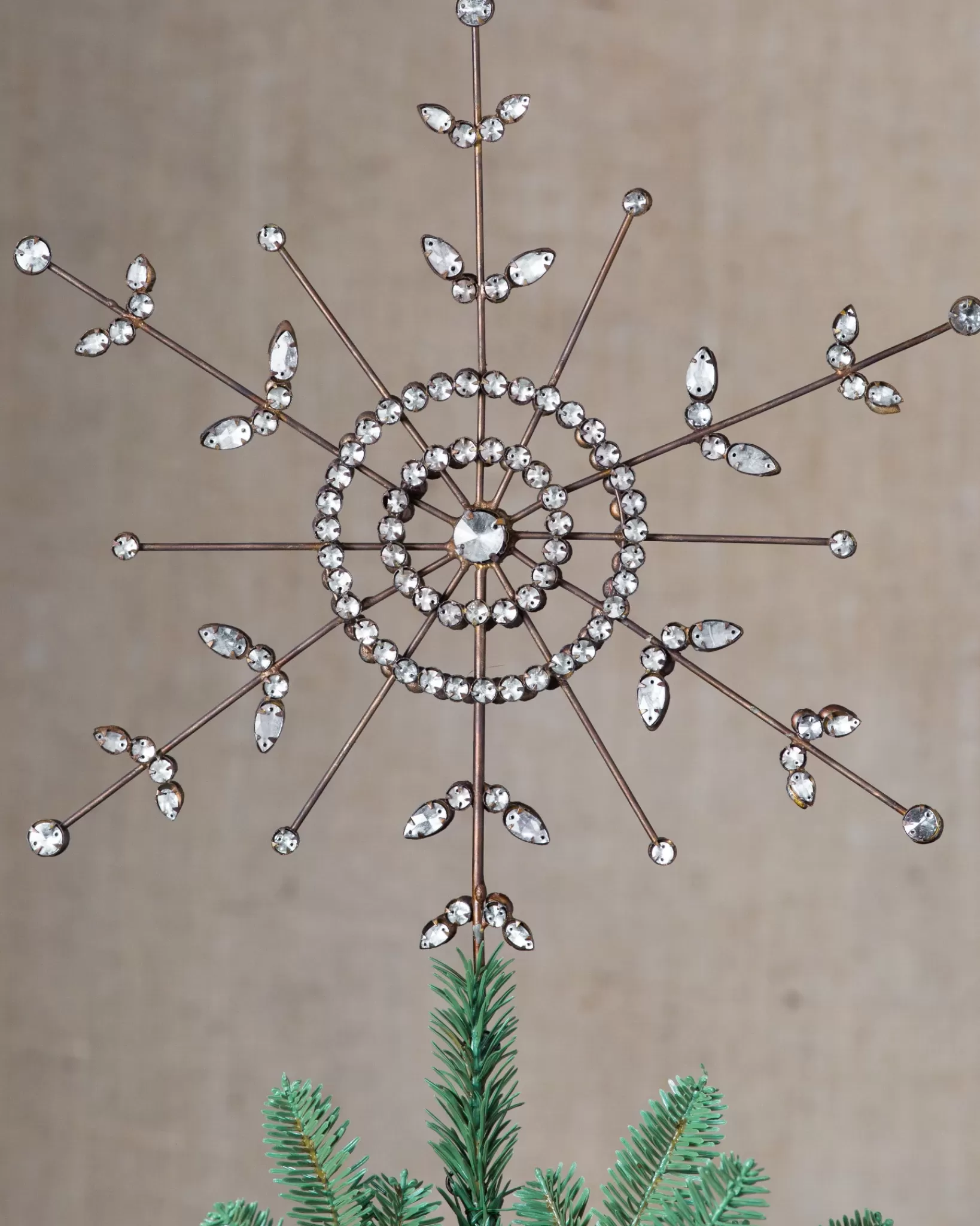 Discount Antiqued Snowflake Christmas Tree Topper Toppers