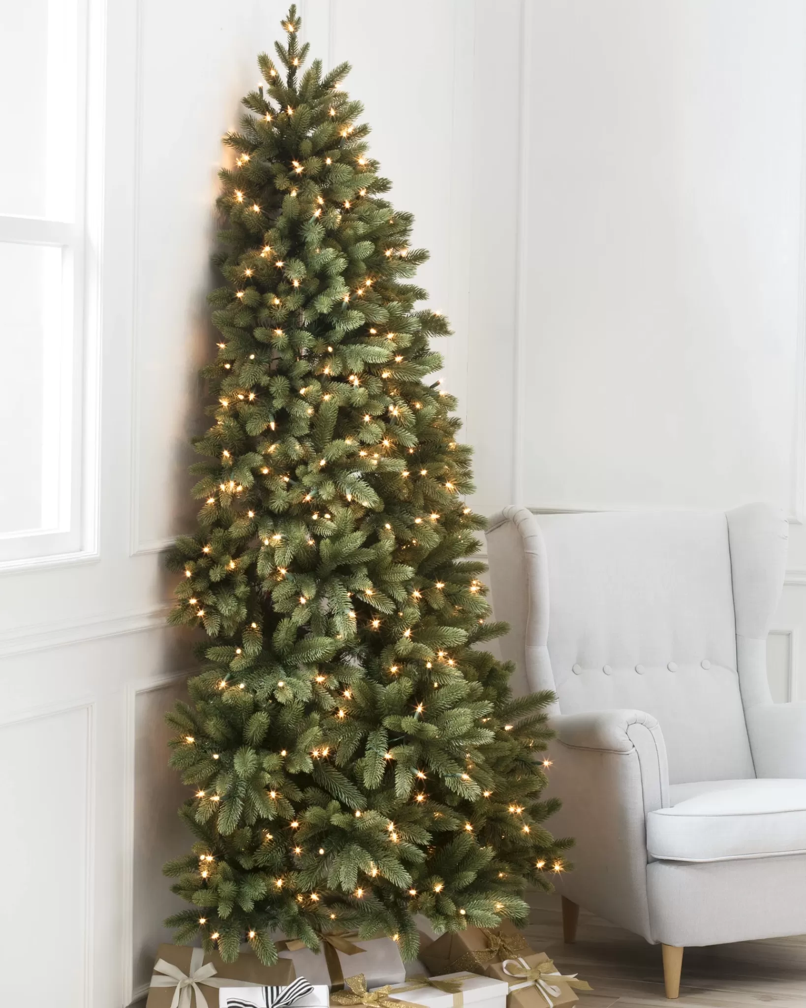 Hot Fifth Avenue Flatback Trees 7 - 7.5 Feet | Pre-Lit