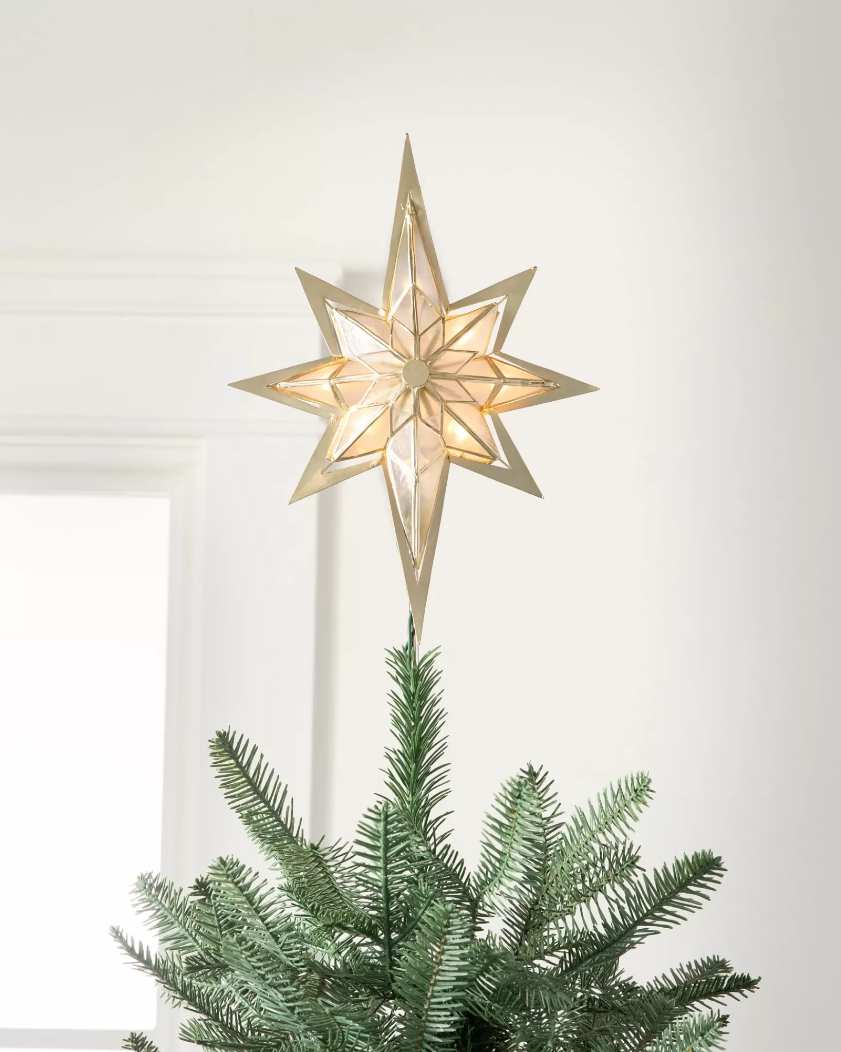 Discount Lit Capiz Bethlehem Star Tree Toppers Toppers