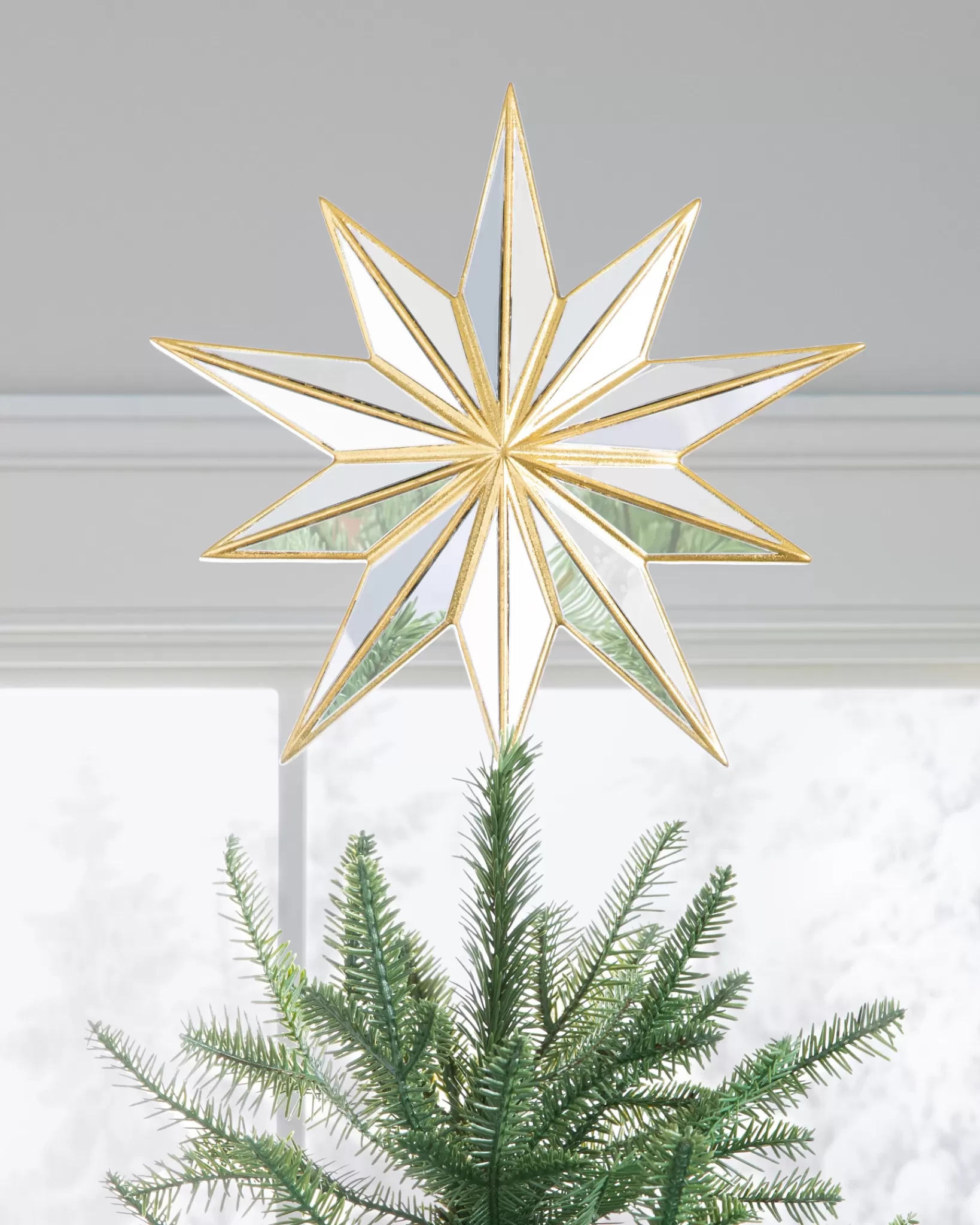 Clearance Mirror Double-Sided Christmas Tree Toppers Toppers