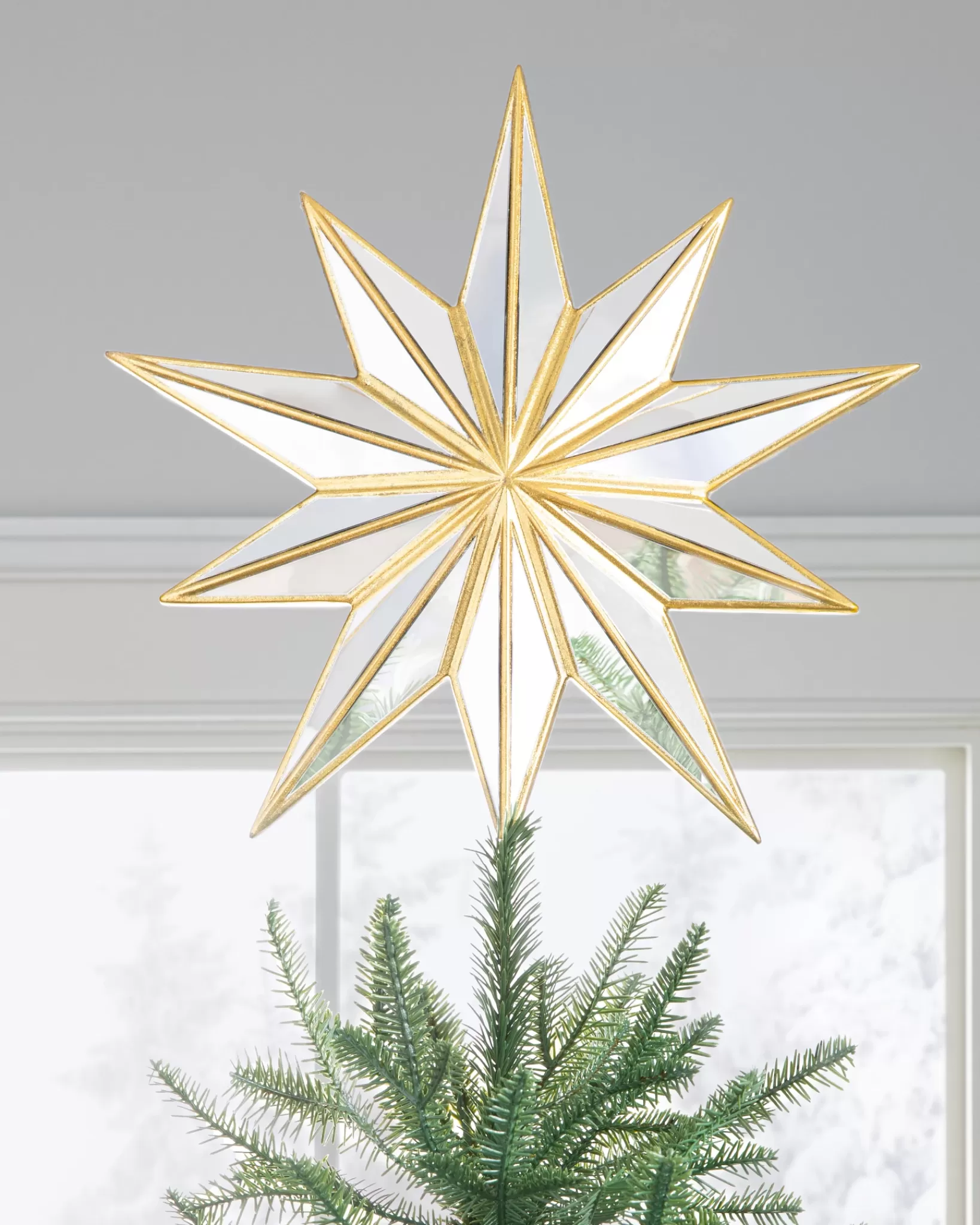 Clearance Mirror Double-Sided Christmas Tree Toppers Toppers