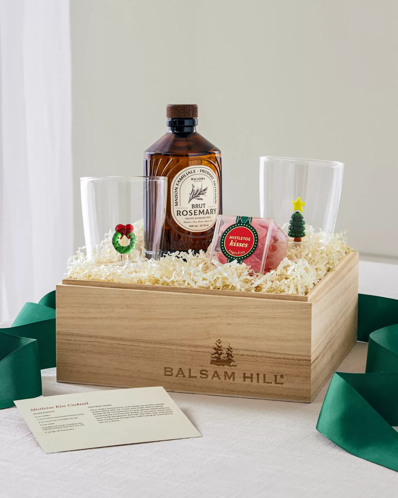 Flash Sale Mistletoe Kiss Cocktail Gift Box Platters & Drinkware | Holiday Gourmet Gifts