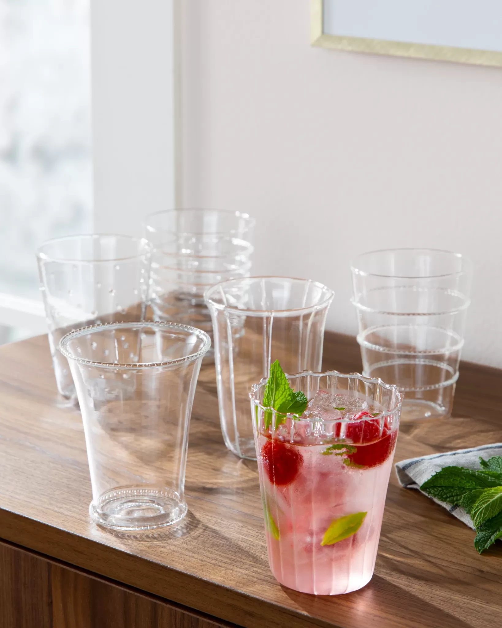 Hot Stipple & Stripe Glassware Platters & Drinkware